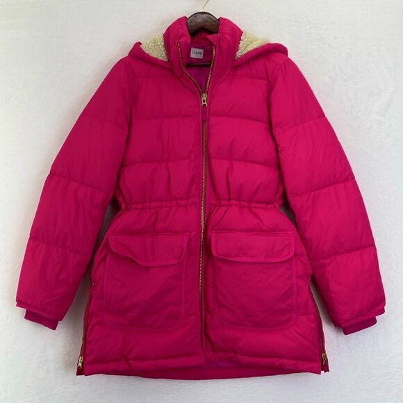 J.Crew Chateau Neon Pink Puffer Jacket - Picture 1 of 4